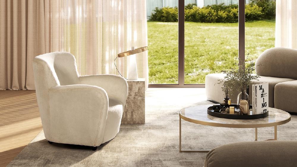 Jennifer Taylor Home Wolffe 32" Curved Arm Accent Chair Crème De La Crème White