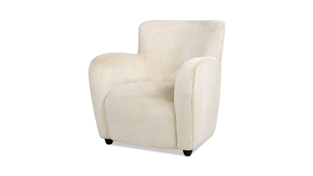jennifer taylor home Wolffe 32" Curved Arm Accent Chair Crème de la Crème White