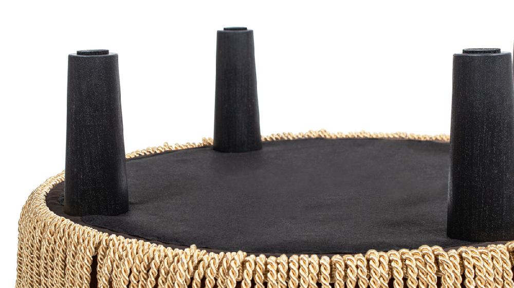 Jennifer Taylor Home Yolanda 24" Round Upholstered Accent Ottoman Deep Brown