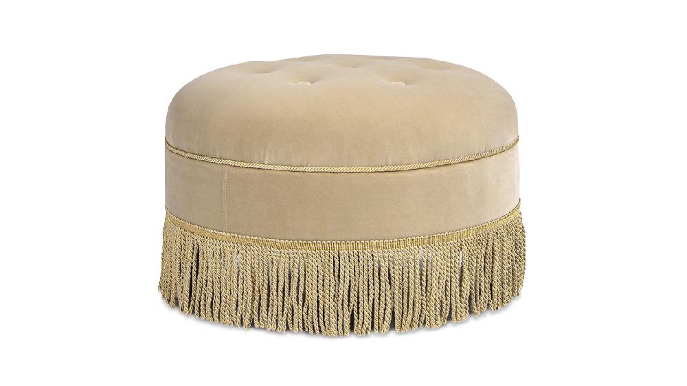 Jennifer Taylor Home Yolanda 24" Round Upholstered Accent Ottoman Fawn Brown