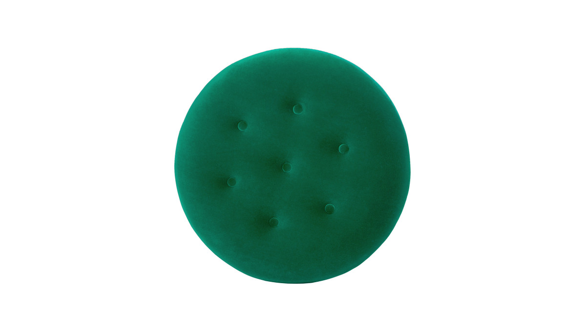 Jennifer Taylor Home Yolanda 24" Round Upholstered Accent Ottoman Ultramarine Green