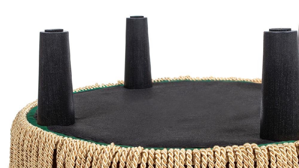 Jennifer Taylor Home Yolanda 24" Round Upholstered Accent Ottoman Ultramarine Green