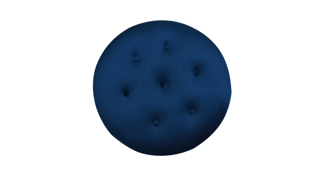 Jennifer Taylor Home Yolanda Upholstered Round Accent Ottoman Navy Blue