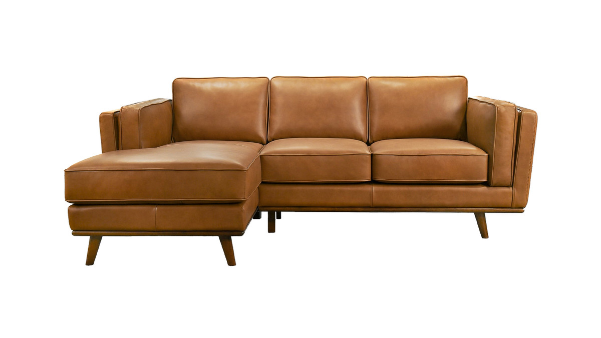 jennifer taylor home Zevon 90.9" Genuine Leather Left-Facing Sectional Sofa with Chaise