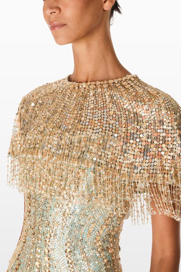 Jenny Packham Almond 2084 Capes LIGHT TURQUOISE 1052