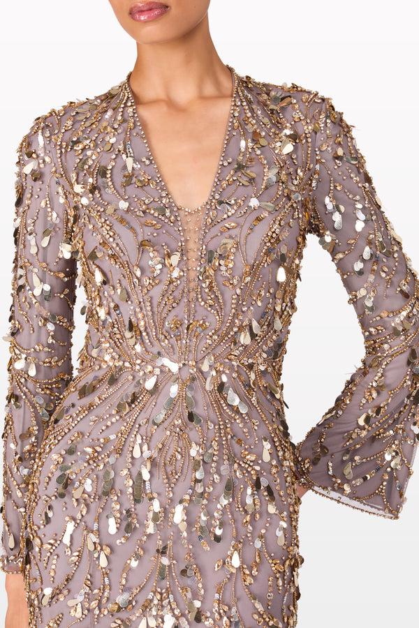 Jenny Packham Kaia Sequin Dress Dress GRANITE 2119