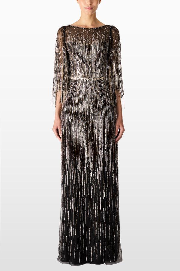 Jenny Packham LIQUORICE 2033 Dresses LIQUORICE 2033/SILVER 004/GOLD 172