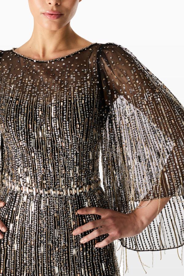 Jenny Packham LIQUORICE 2033 Dresses LIQUORICE 2033/SILVER 004/GOLD 172