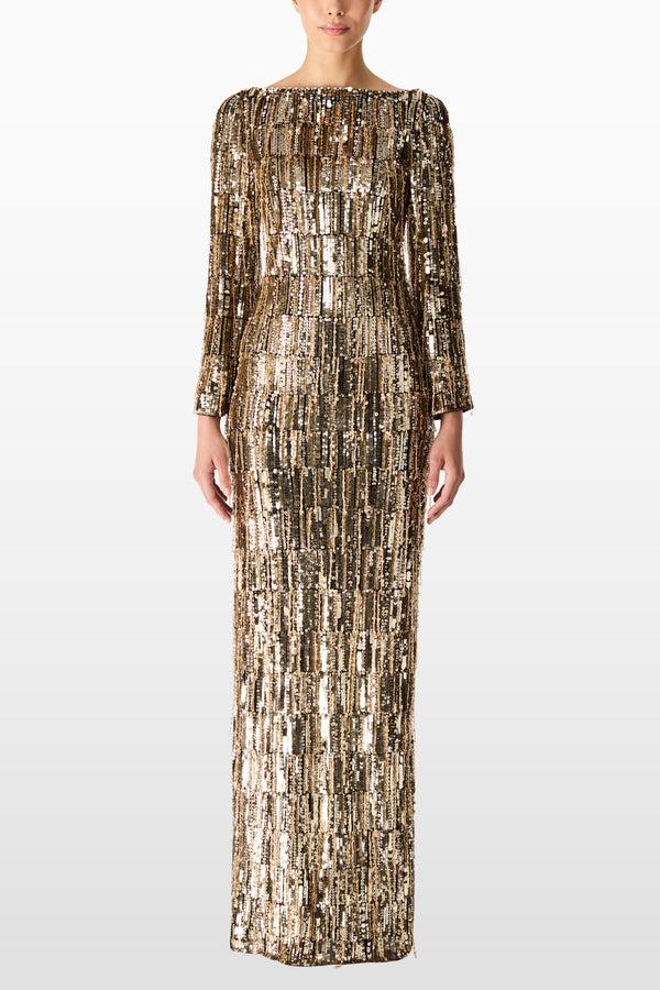 Jenny Packham LIQUORICE/GOLD 2033/172 Dresses LIQUORICE 2033