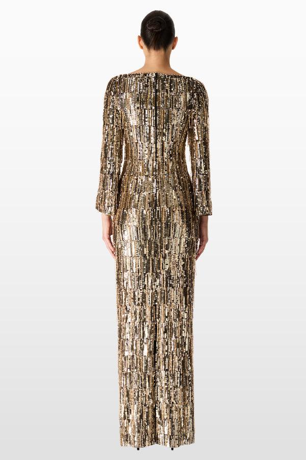Jenny Packham LIQUORICE/GOLD 2033/172 Dresses LIQUORICE 2033