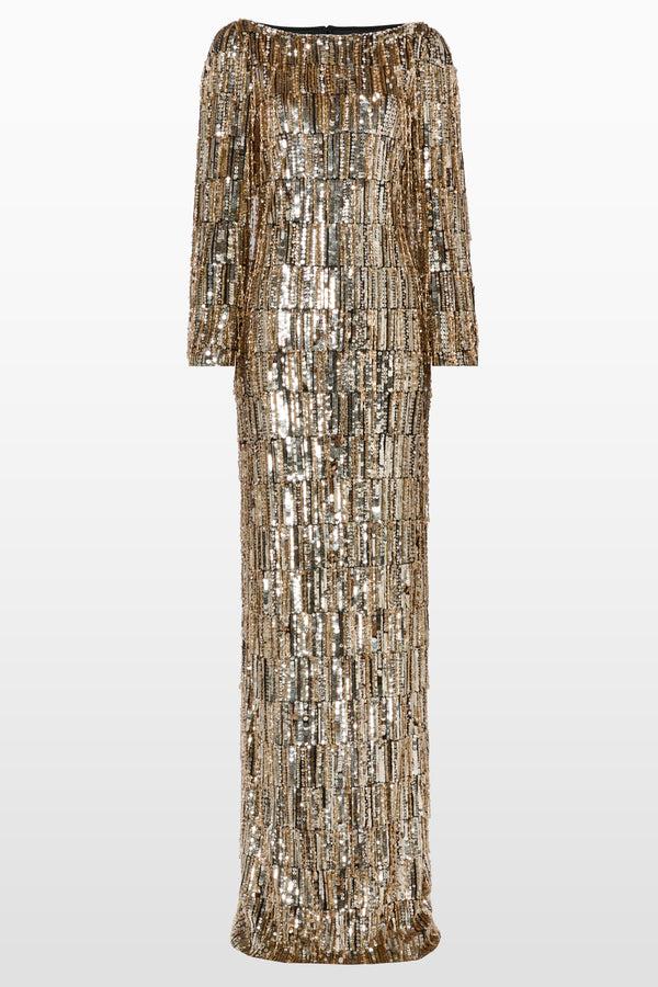 jenny packham LIQUORICE/GOLD 2033/172 Dresses LIQUORICE 2033