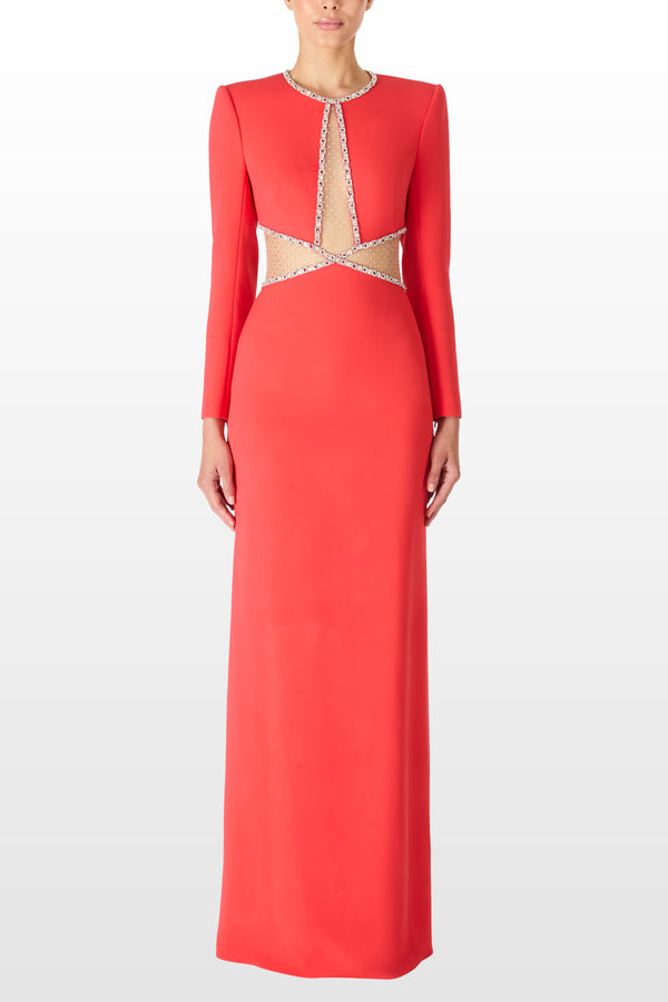 Jenny Packham Luca Red Floor-Length Gown Dress CHERRY 2085