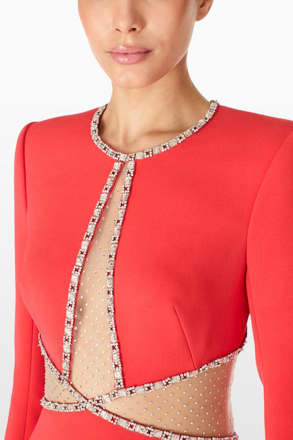 Jenny Packham Luca Red Floor-Length Gown Dress CHERRY 2085