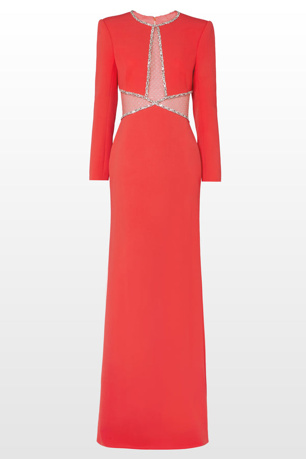 jenny packham Luca Red Floor-Length Gown Dress CHERRY 2085