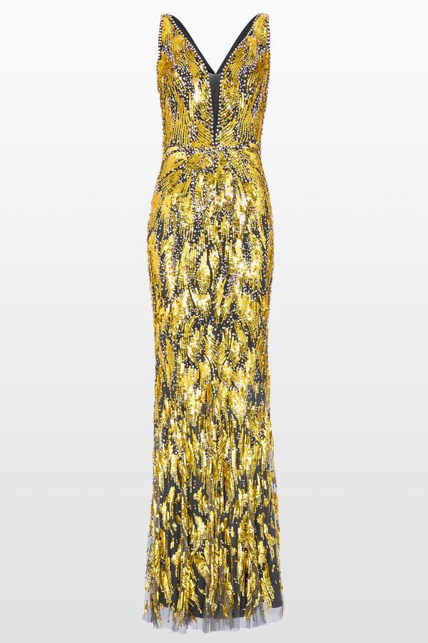 jenny packham Marion Dresses shadow grey 2060 gold 127