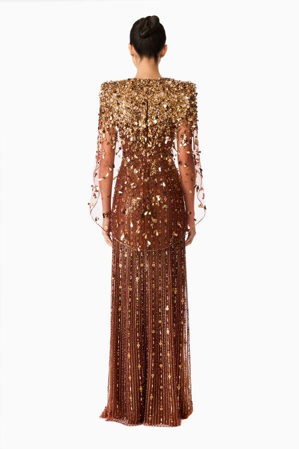 Jenny Packham Nettie Bronze Ballgown Dress BRONZE 1035