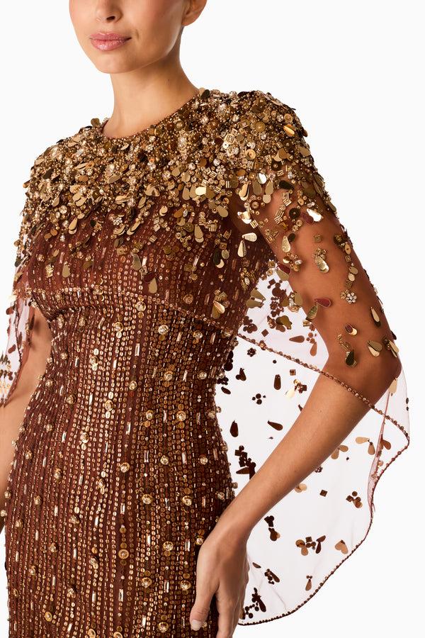 Jenny Packham Nettie Bronze Ballgown Dress BRONZE 1035