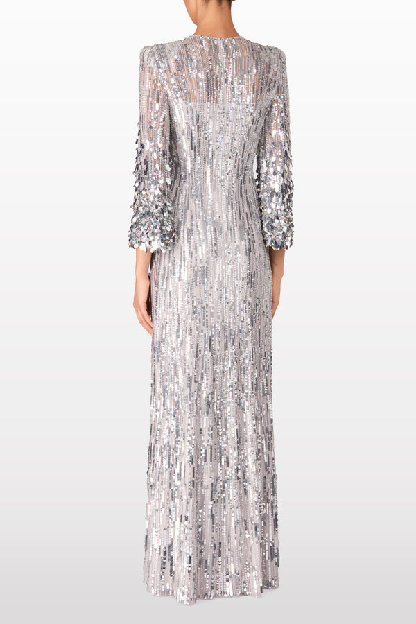 Jenny Packham Nymph Sequined Floor-Length Gown Dress AMMONITE 2005