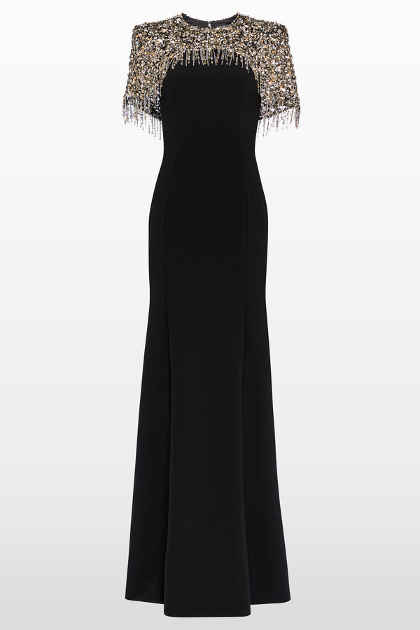 jenny packham Rana Floor-Length Gown Dress LIQUORICE 2033