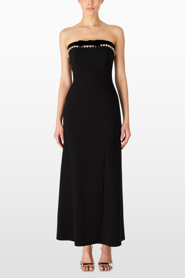 Jenny Packham Sufyan Strapless Black Gown Dress LIQUORICE 2033