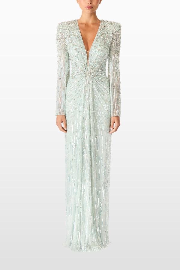 Jenny Packham Tana Pale Aqua-Coloured Formal Gown Dress PALE POWDER 184