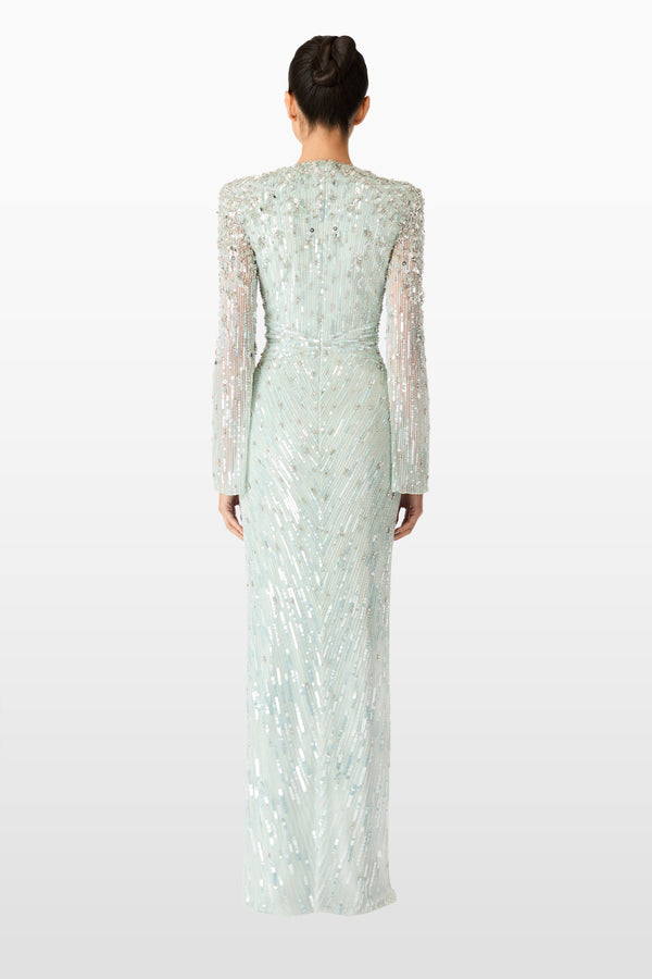 Jenny Packham Tana Pale Aqua-Coloured Formal Gown Dress PALE POWDER 184