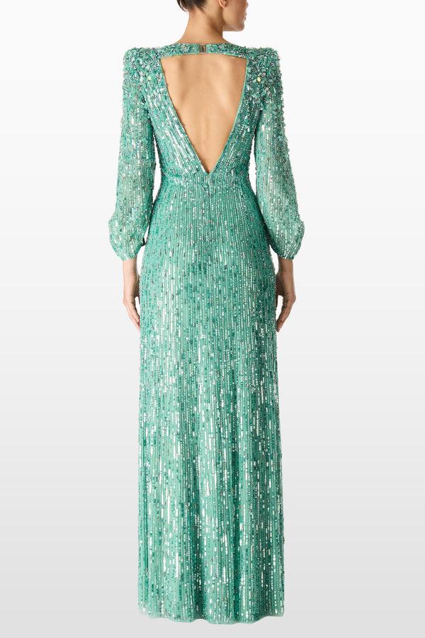 Jenny Packham Ziva Pearl Aqua Gown Dress PEARL AQUA 2083