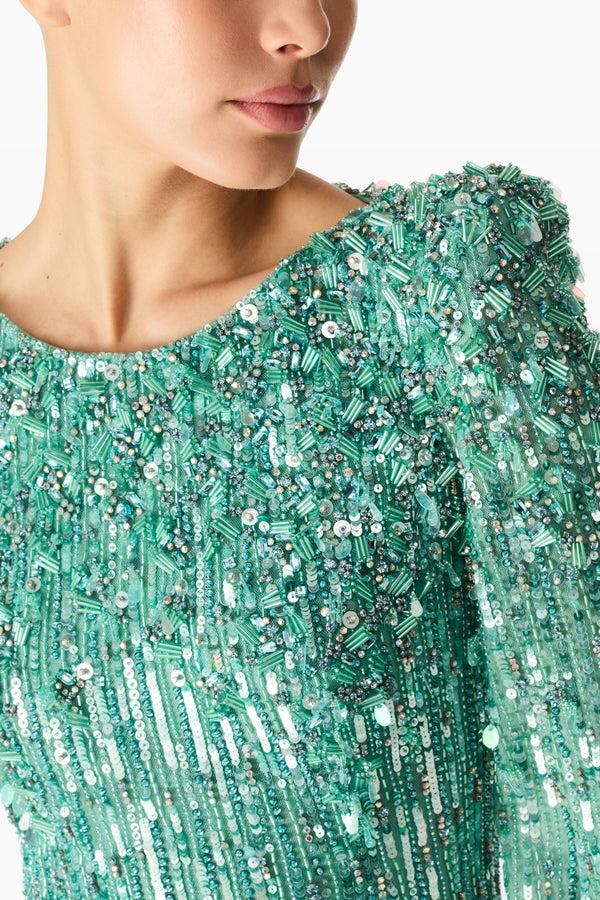Jenny Packham Ziva Pearl Aqua Gown Dress PEARL AQUA 2083