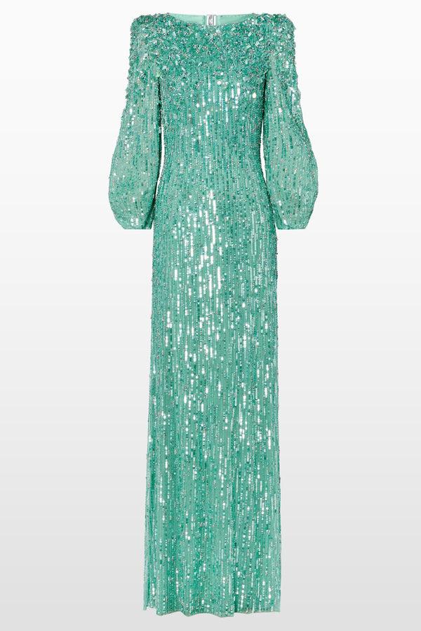 jenny packham Ziva Pearl Aqua Gown Dress PEARL AQUA 2083