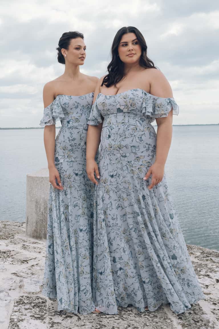 Jenny Yoo Belen Print Whisper Multi Flowering Sahara Print