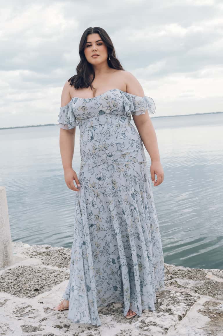 Jenny Yoo Belen Print Whisper Multi Flowering Sahara Print