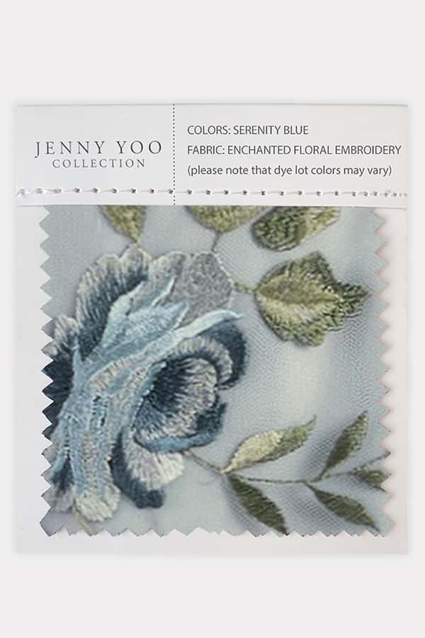 jenny yoo Enchanted Floral Embroidered Tulle Swatch Card Enchanted Floral Vintage Iris