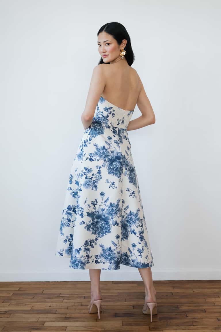 Jenny Yoo Amelia Print Peony Garden Blue Multi