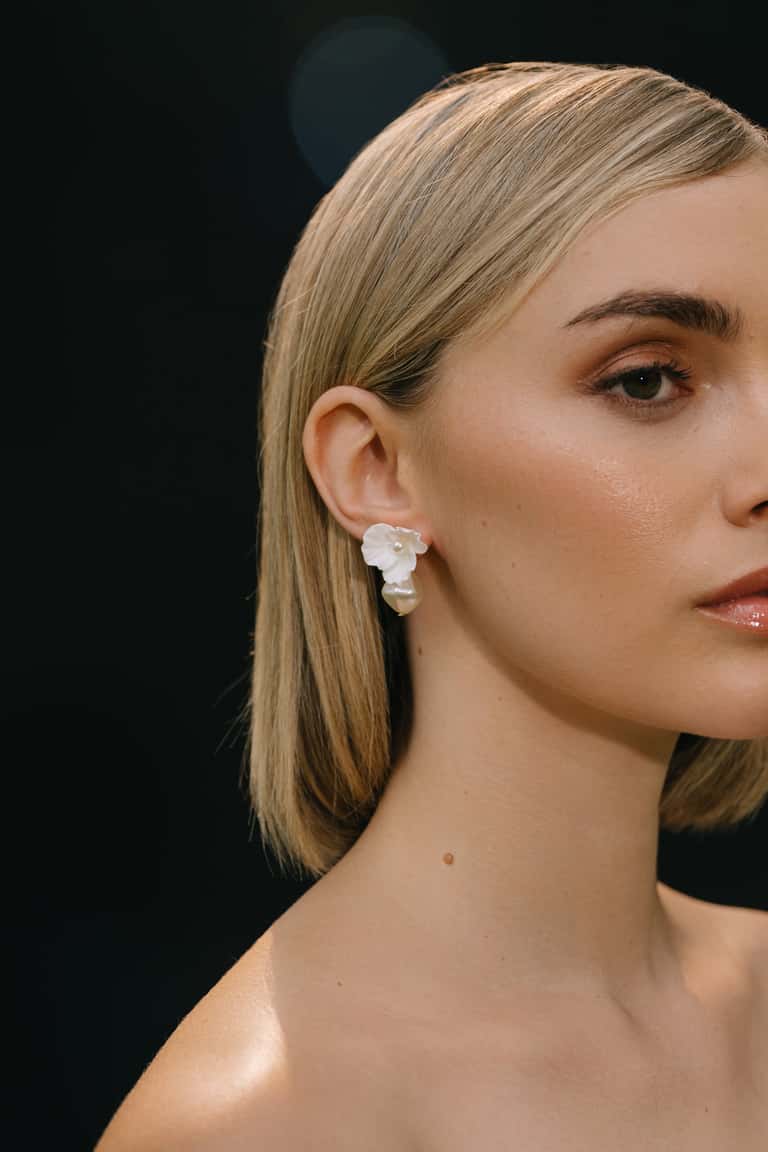 jenny yoo Clarabel Earring Cream