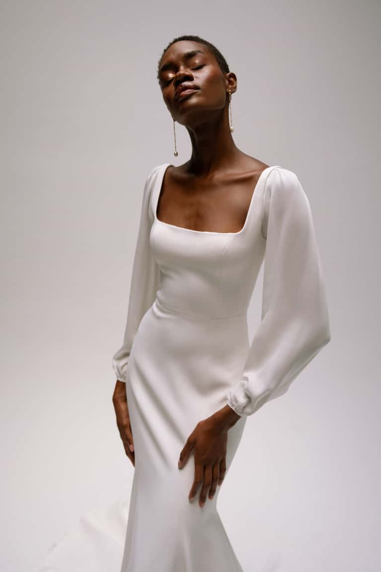 Jenny Yoo Eden Long Full Sleeve Pearl