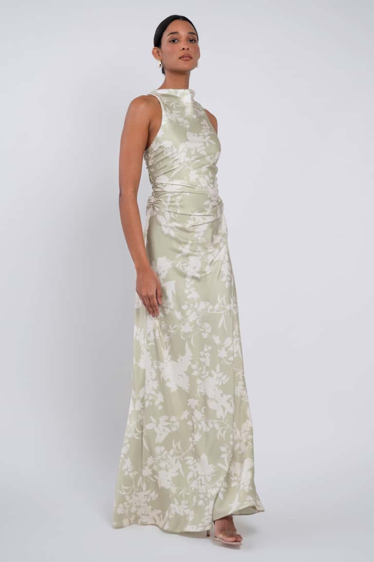 Jenny Yoo Grant Print Whisper Blue Corsage Print