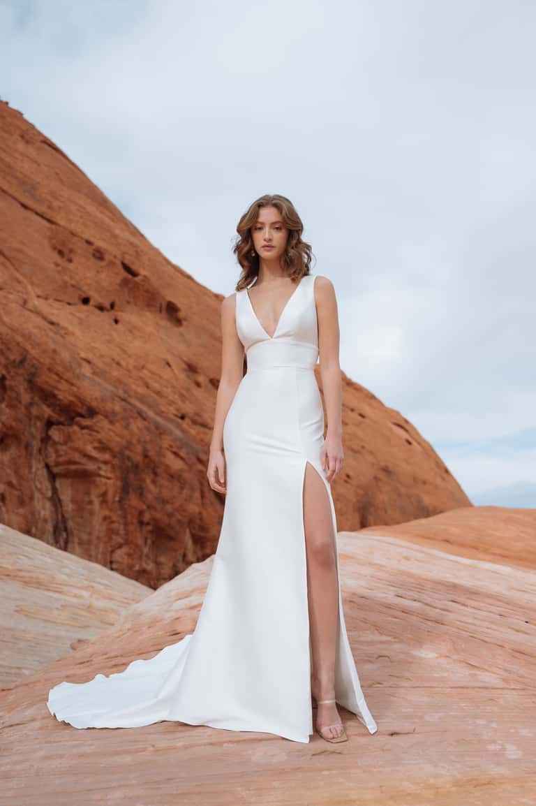 jenny yoo Ilana with Slit Ivory