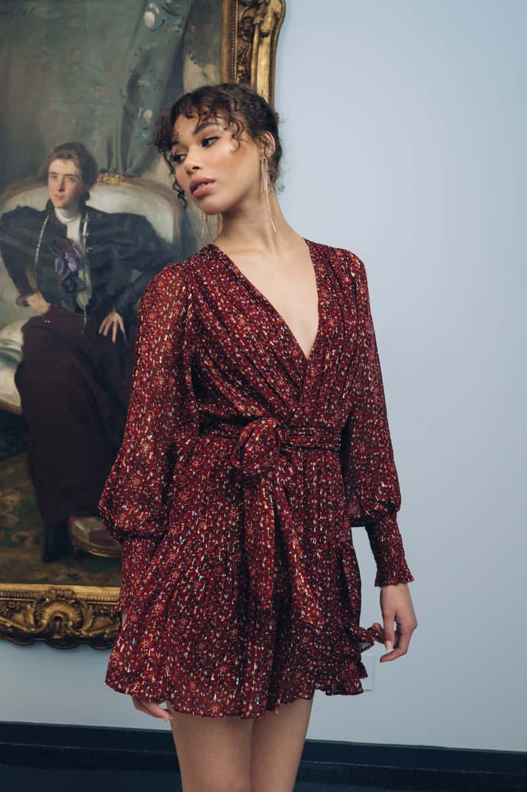 Jenny Yoo Lacy Merlot Multi