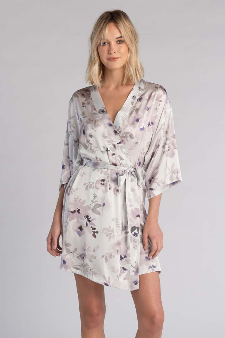 Jenny Yoo Livy Robe Lilac Painted Petals Print