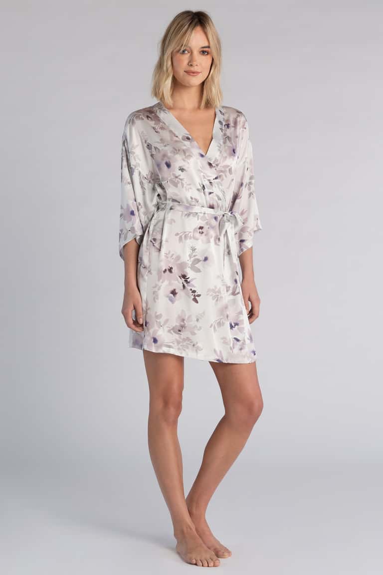 Jenny Yoo Livy Robe Lilac Painted Petals Print
