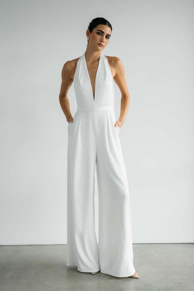 Jenny Yoo Lula Jumpsuit Ivory