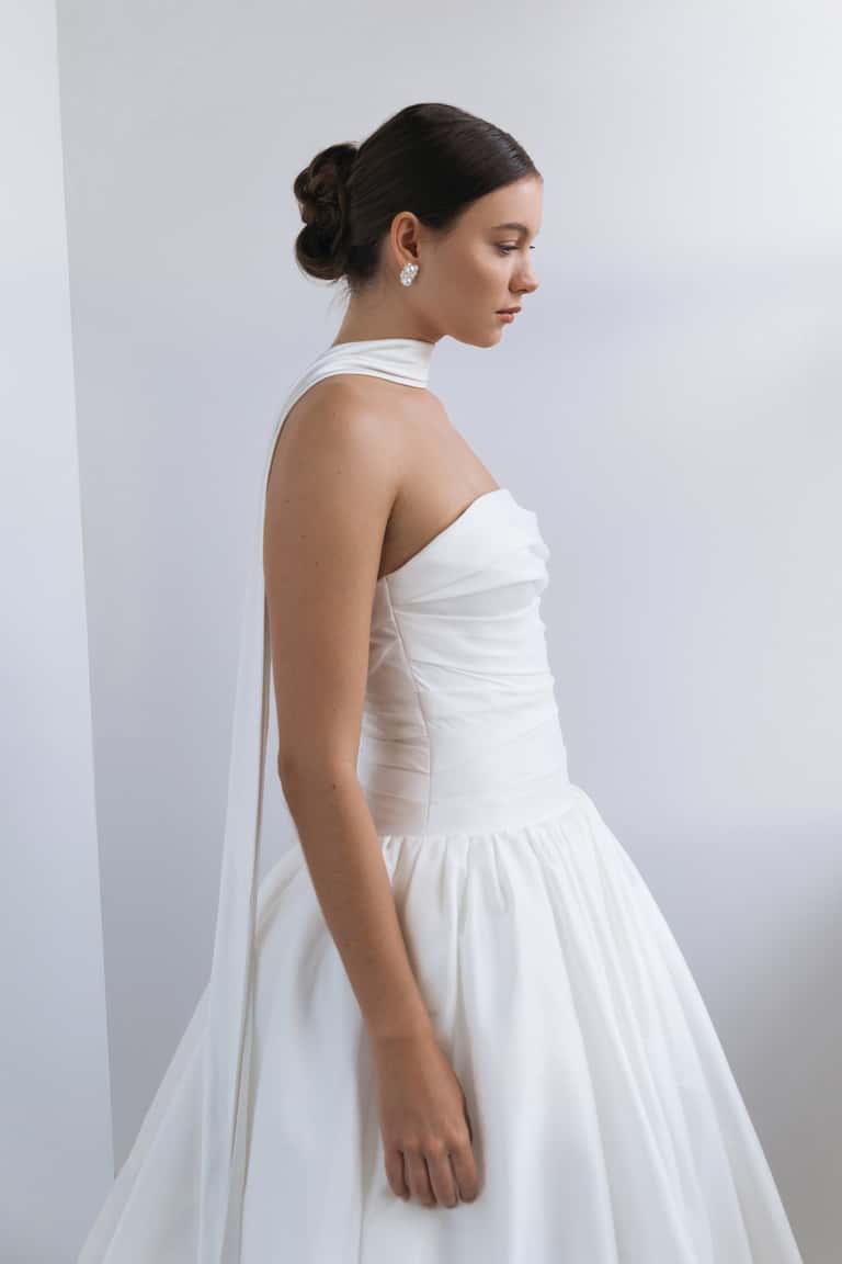 Jenny Yoo Satin Bridal Scarf Ivory