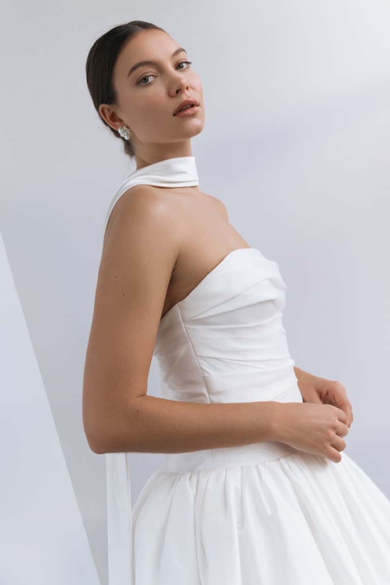 Jenny Yoo Satin Bridal Scarf Ivory