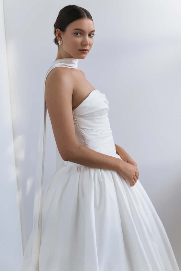 jenny yoo Satin Bridal Scarf Ivory