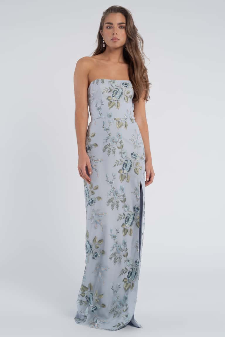 Jenny Yoo Mercy Enchanted Floral Embroidery Enchanted Floral Whisper Blue