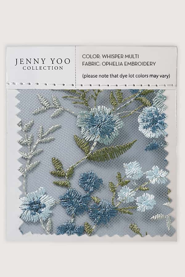 jenny yoo Ophelia Embroidered Tulle Swatch Card Ophelia Whisper Multi
