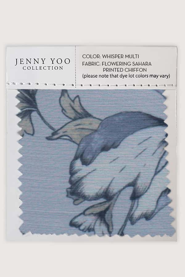 jenny yoo Printed Yoryu Chiffon Swatch Card Whisper Multi Flowering Sahara Print
