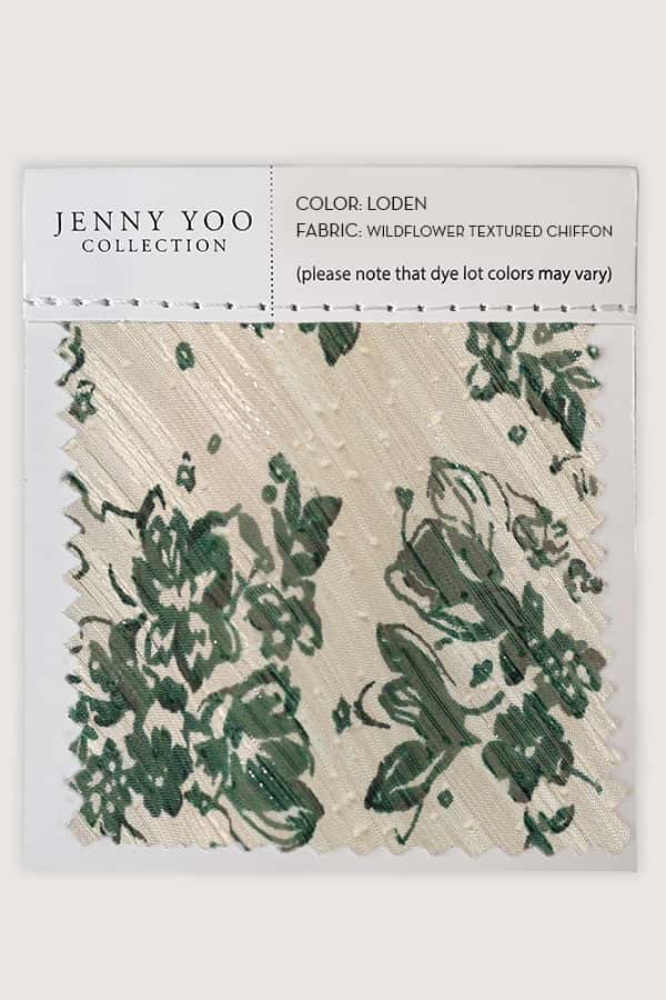 jenny yoo Wildflower Textured Chiffon Swatch Card Loden Multi