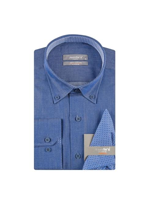 jeordie's SLIM FIT COTTON PLAIN LONG SLEEVE SHIRT