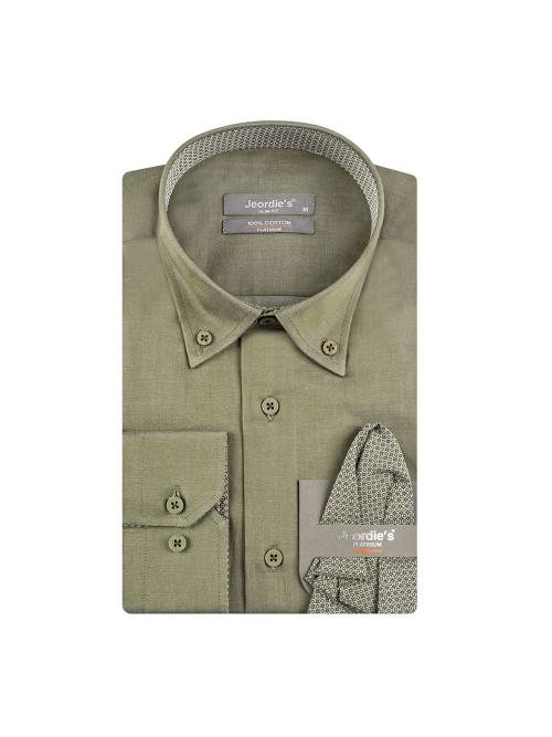 jeordie's SLIM FIT COTTON PLAIN LONG SLEEVE SHIRT